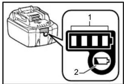 MAKITA XCV04 - Indicación de la capacidad restante de la batería - 1