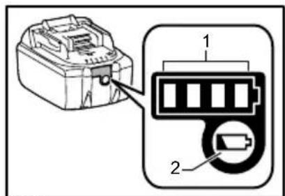 MAKITA XCV04 - Indicating the remaining battery capacity - 1