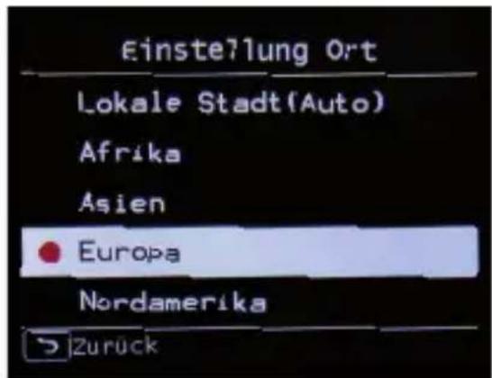 Imperial Dabman i170 - Einstellungen Ort - 1