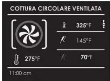 COTTURA CIRCOLARE VENTILATA 325°F 145°F 70°F 275°F 11:00 am