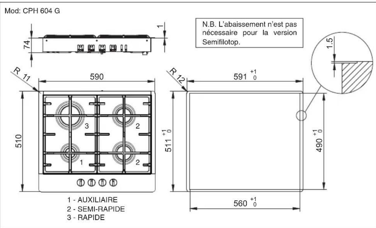 Fulgor Milano CPH 604 G X - Positionnement (Fig. 2) - 3