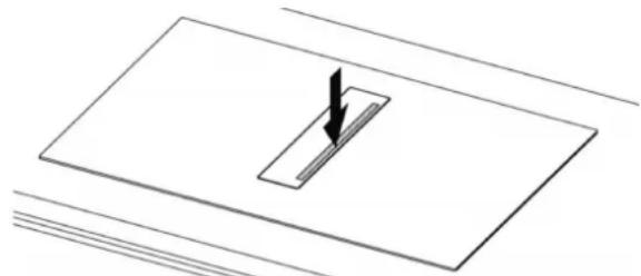 Fulgor Milano FHH 600 ID TC BK - To remove the metal grease filter and tray, proceed as shown in Fig. 34: -> Push down the right side of the central glass flap. - 1