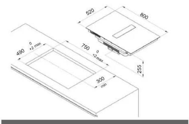 Fulgor Milano FHH 600 ID TC BK - 3.3.A INSTALLATION DE LA TABLE À INDUCTION - 2