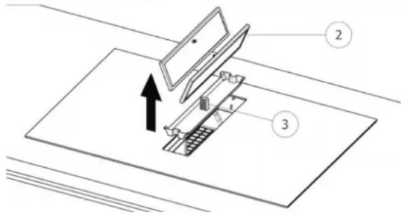 Fulgor Milano FHH 600 ID TC BK - To remove the metal grease filter and tray, proceed as shown in Fig. 34: -> Push down the right side of the central glass flap. - 3