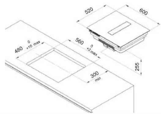 Fulgor Milano FHH 600 ID TC BK - 3.3.A INSTALLAZIONE DEL PIANO AD INDUZIONE - 1