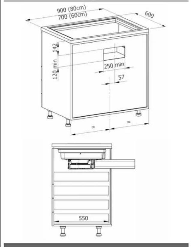 Fulgor Milano FHH 600 ID TC BK - 3.3.B INDICAZIONI COSTRUTTIVE - SCARICO SU ZOCCOLO - 4