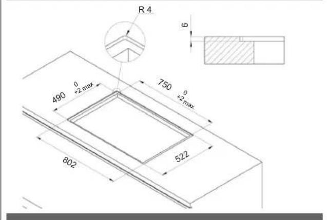 Fulgor Milano FHH 600 ID TC BK - 3.3.A INSTALLATION DE LA TABLE À INDUCTION - 4