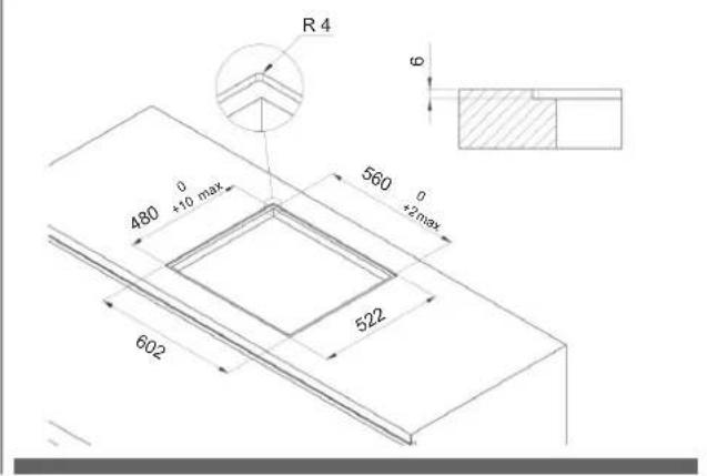 Fulgor Milano FHH 600 ID TC BK - 3.3.A INSTALLATION DES INDUKTIONSKOCHFELDES - 3