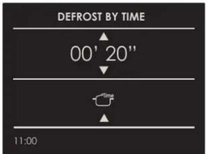 DEFROST BY TIME 00' 20" Time 11:00