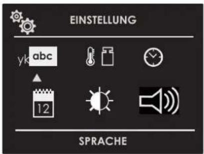 EINSTELLUNG yk abc 12 SPRACHE