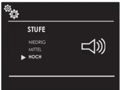 STUFE NIEDRIG MITTEL HOCH