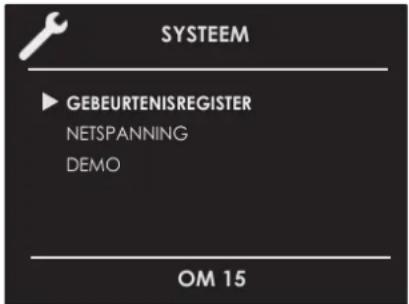 SYSTEEM ▶ GEBEURTENISREGISTER NETSPANNING DEMO OM 15