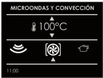 MICROONDAS Y CONVECCIÓN 100°C 11:00