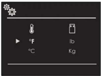 °F °C lb Kg