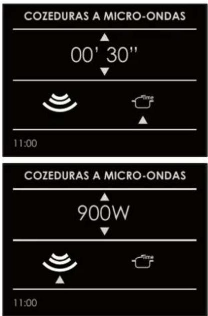 COZEDURAS A MICRO-ONDAS 00' 30" 11:00 COZEDURAS A MICRO-ONDAS 900W 11:00