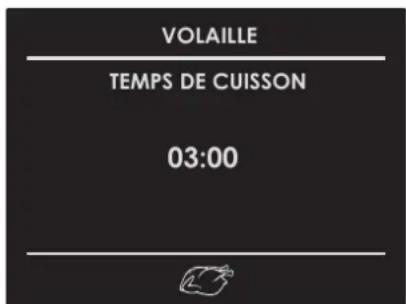 VOLAILLE TEMPS DE CUISSON 03:00