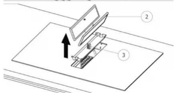 Technical diagram showing a mechanical assembly with labeled parts 2 and 3, including an upward arrow indicating motion or force.