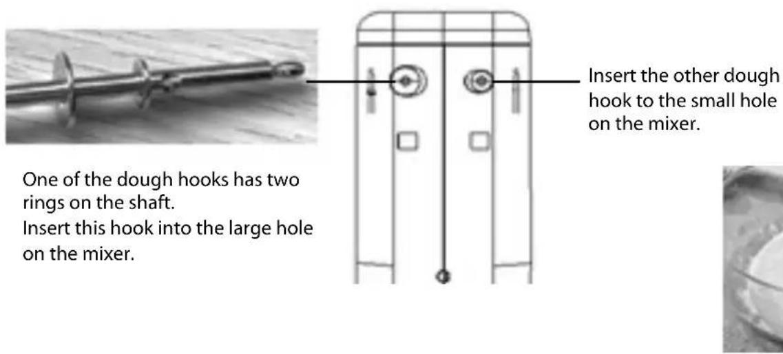 ELECTROLUX EHM450 - Fitting the dough hooks - 1