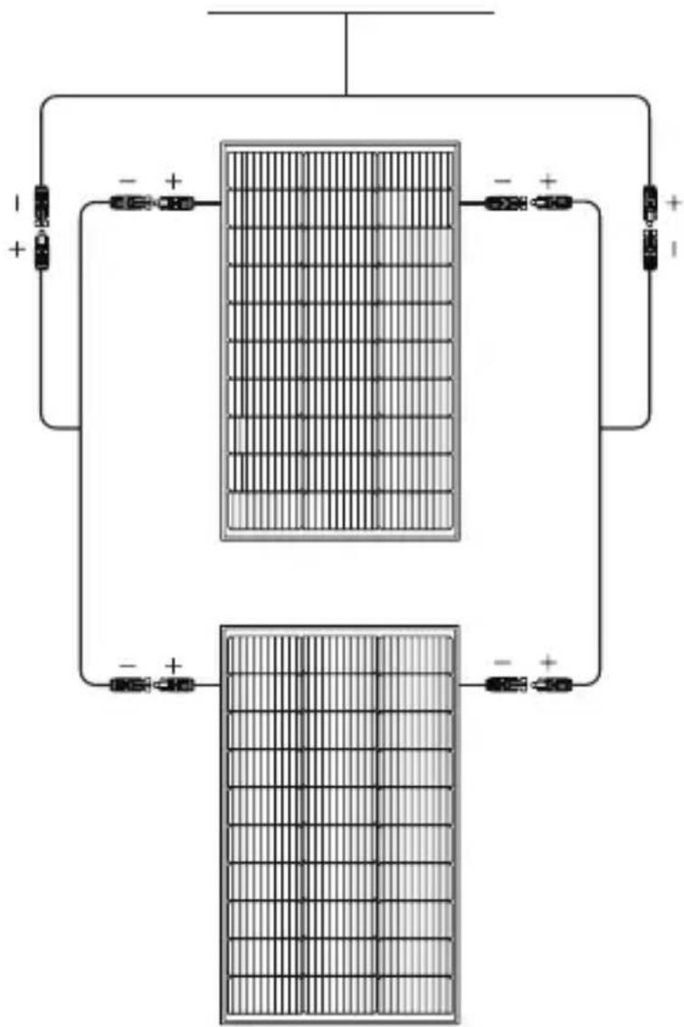 ECOFLOW 100 W Flexible Solar Panel - На схемепоказано последовательное соединение: - 2