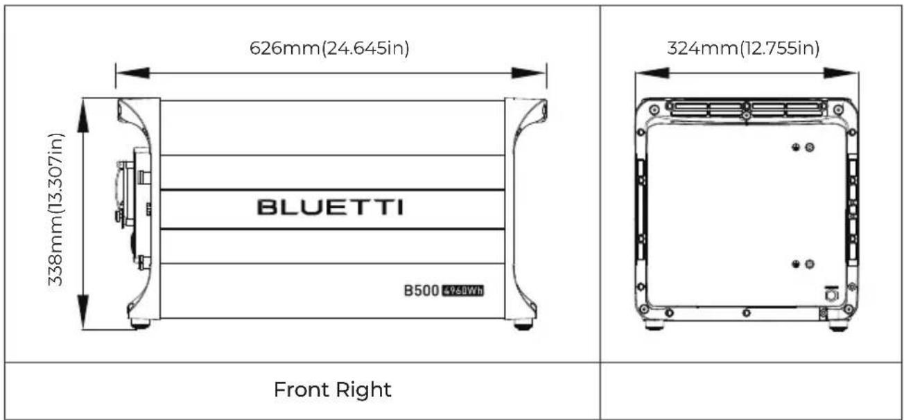 BLUETTI EP600 - B500 Battery Pack Port Description - 1