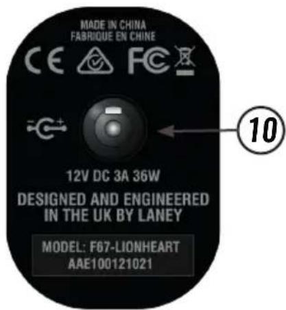 MADE IN CHINA FABRIQUE EN CHINE CE C F C 12V DC 3A 36W DESIGNED AND ENGINEERED IN THE UK BY LANey MODEL: F67-LIONHEART AAE100121021