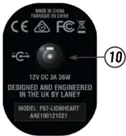 MADE IN CHINA FABRIQUE EN CHINE CE C F C 12V DC 3A 36W DESIGNED AND ENGINEERED IN THE UK BY LANey MODEL: F67-LIONHEART AAE100121021