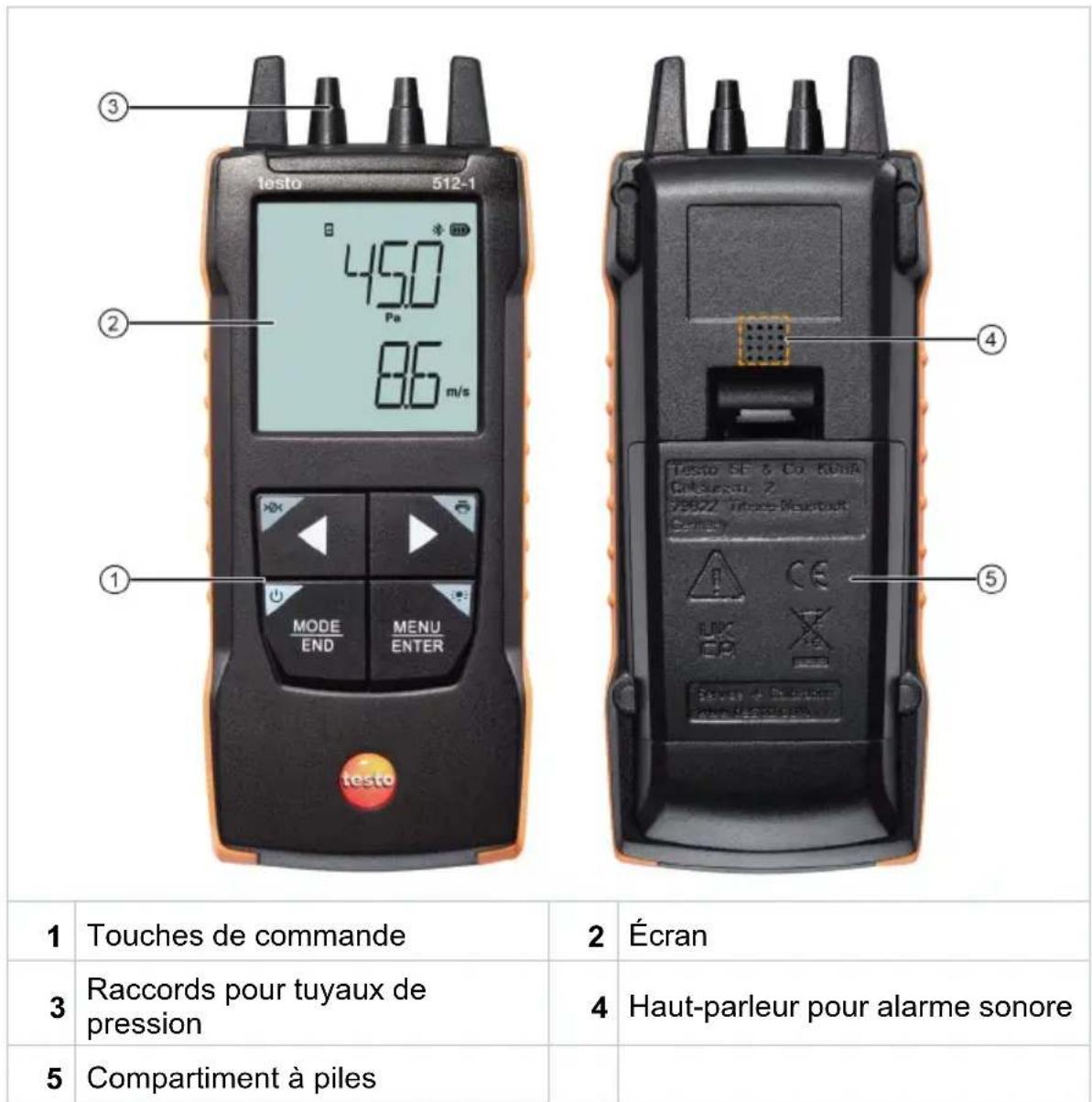Testo 512-1 - Aperçu de l'appareil - 1