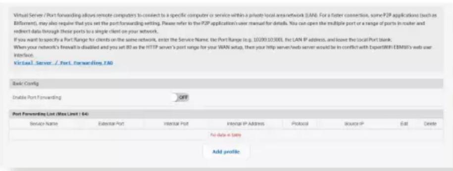 ASUS ExpertWiFi EBM68 - Serveur virtuel et redirection de port - 1