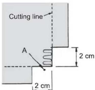 Cutting line A 2 cm 2 cm
