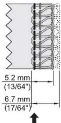 5.2 mm (13/64") 6.7 mm (17/64")