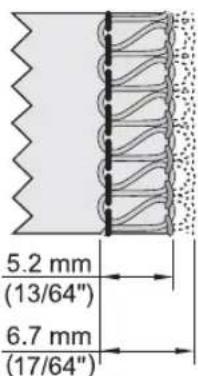 5.2 mm (13/64") 6.7 mm (17/64")