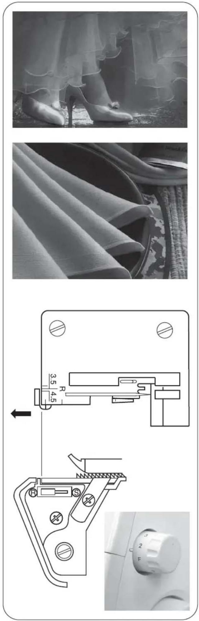 Technical diagram showing shoe sole, fabric, and electrical switch components with labeled parts and a rotary knob.
