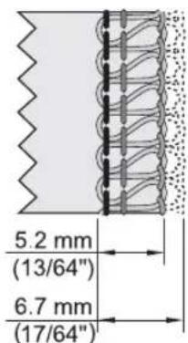 5.2 mm (13/64") 6.7 mm (17/64")