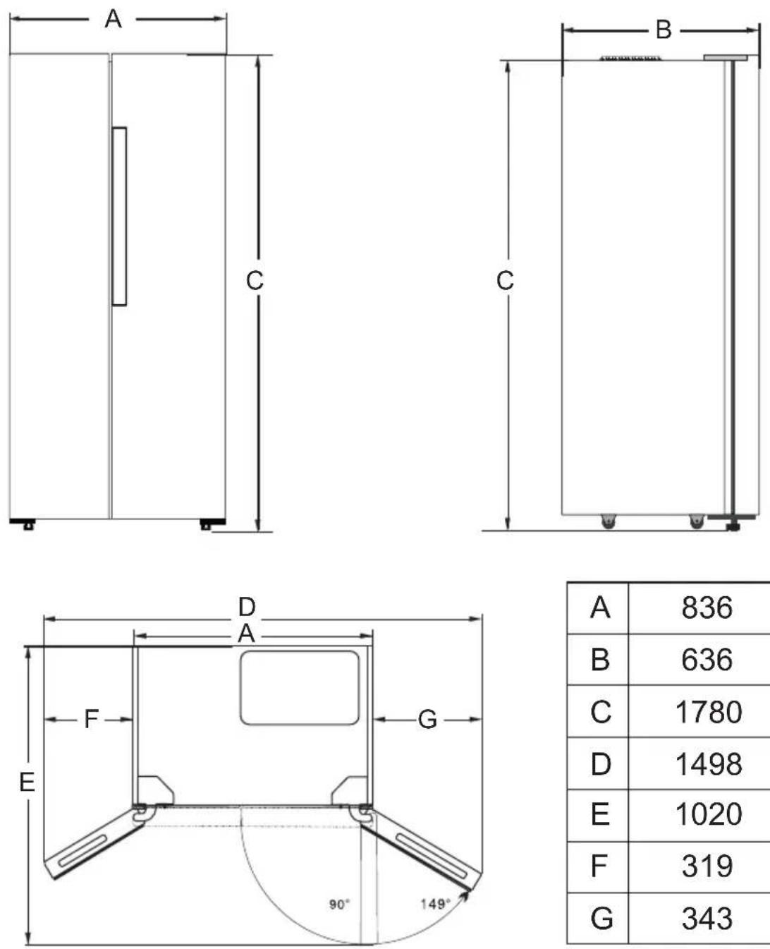 SCHNEIDER SCSBS445NF2X - ABMESSUNGEN - 1