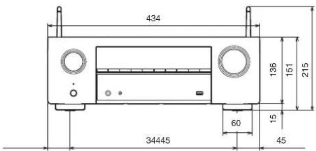 DENON AVR-X1800H - ■ Dimensions (Unité : mm) - 2