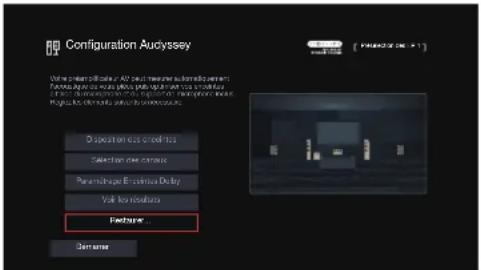 DENON AVR-X1800H - Retour aux réglages “Conf. Audyssey®” - 1