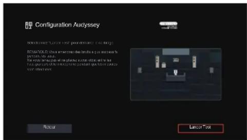 DENON AVR-X1800H - Lorsque l'écran suivant est affiché, sélectionnez "Lancer Test" puis appuyez sur ENTER. - 1