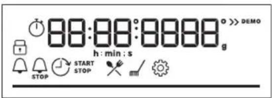 88:88:8888 h : min ; s STOP START STOP EQUIPMENT DEMO