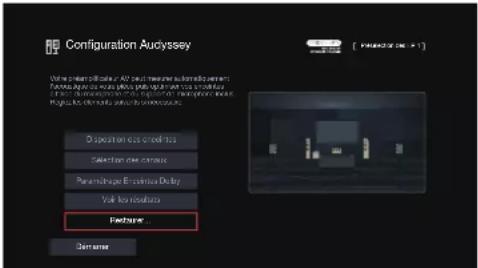 DENON AVR-X1800H DAB - Retour aux réglages "Conf. Audyssey®" - 1