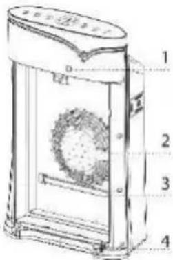 Technical diagram of a device with numbered components, likely a scientific instrument or device assembly.
