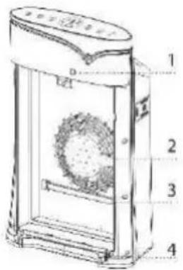 Technical diagram of a device with numbered components, likely a scientific instrument or device assembly.