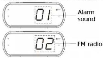 01 Alarm sound 02 FM radio