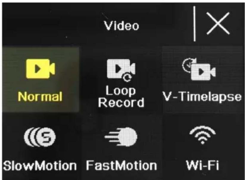Video Normal Loop Record V-Timelapse SlowMotion FastMotion Wi-Fi