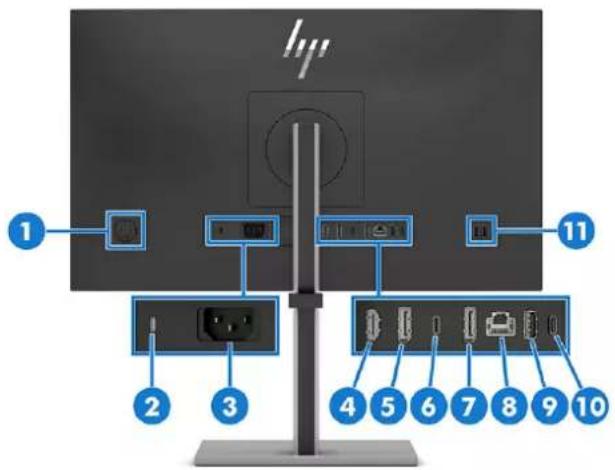 HP E24u G5 - Composants de la partie arrière - 2