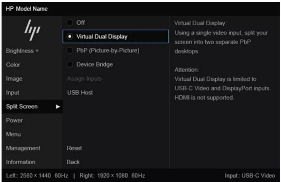 HP E24u G5 - Affichage double virtuel (VDD) (modèle incurvé uniquement) - 1