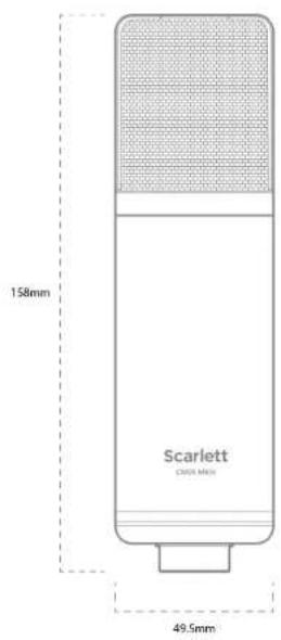 FOCUSRITE Scarlett 2i2 4th Gen - Dimensions - 1