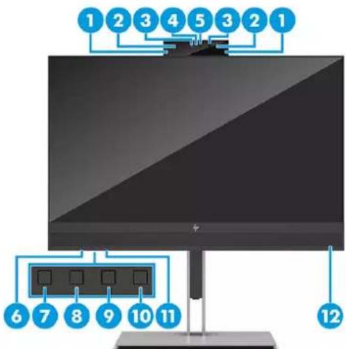 HP E24mv G4 - Composants de la partie avant - 1