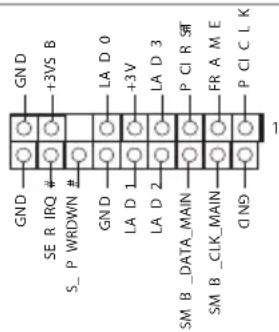 GND +3VS B SE R IRQ # S_P WRDOWN # GND LA D 0 +3V LA D 1 LA D 2 P CI R SET FR A M E SM_B_DATA_MAIN SM_B_CLK_MAIN GND P CI C L K 1