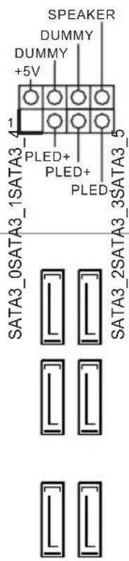 SPEAKER DUMMY DUMMY +5V PLED+ PLED+ PLED+ PLED SATA3_0SATA3_1SATA3_4- PLED+ PLED+ PLED- SATA3_2SATA3_3SATA3_5