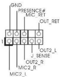 GND PRESENCE# MIC_RET OUT_RET 1 J_SENSE OUT2_R MIC2_R MIC2_L